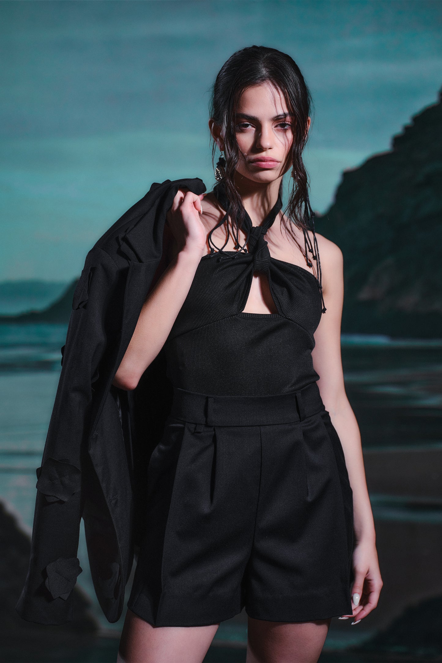 Knotted bodysuit - Black