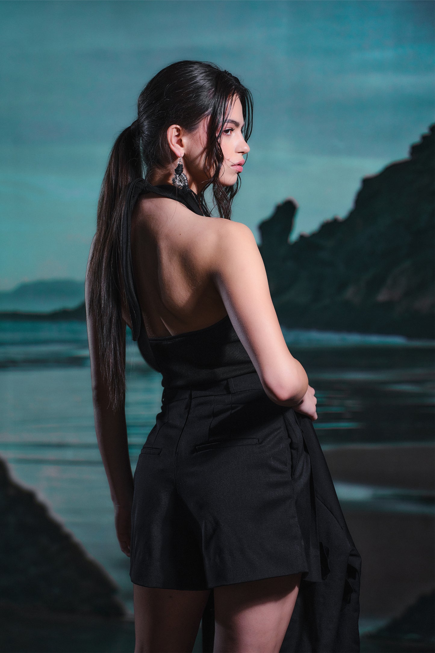 Knotted bodysuit - Black